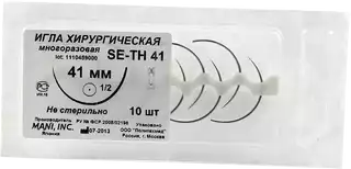 Игла хирургическая многоразовая колющая MANI SE-TH 41, 1/2 (d=0,98)
