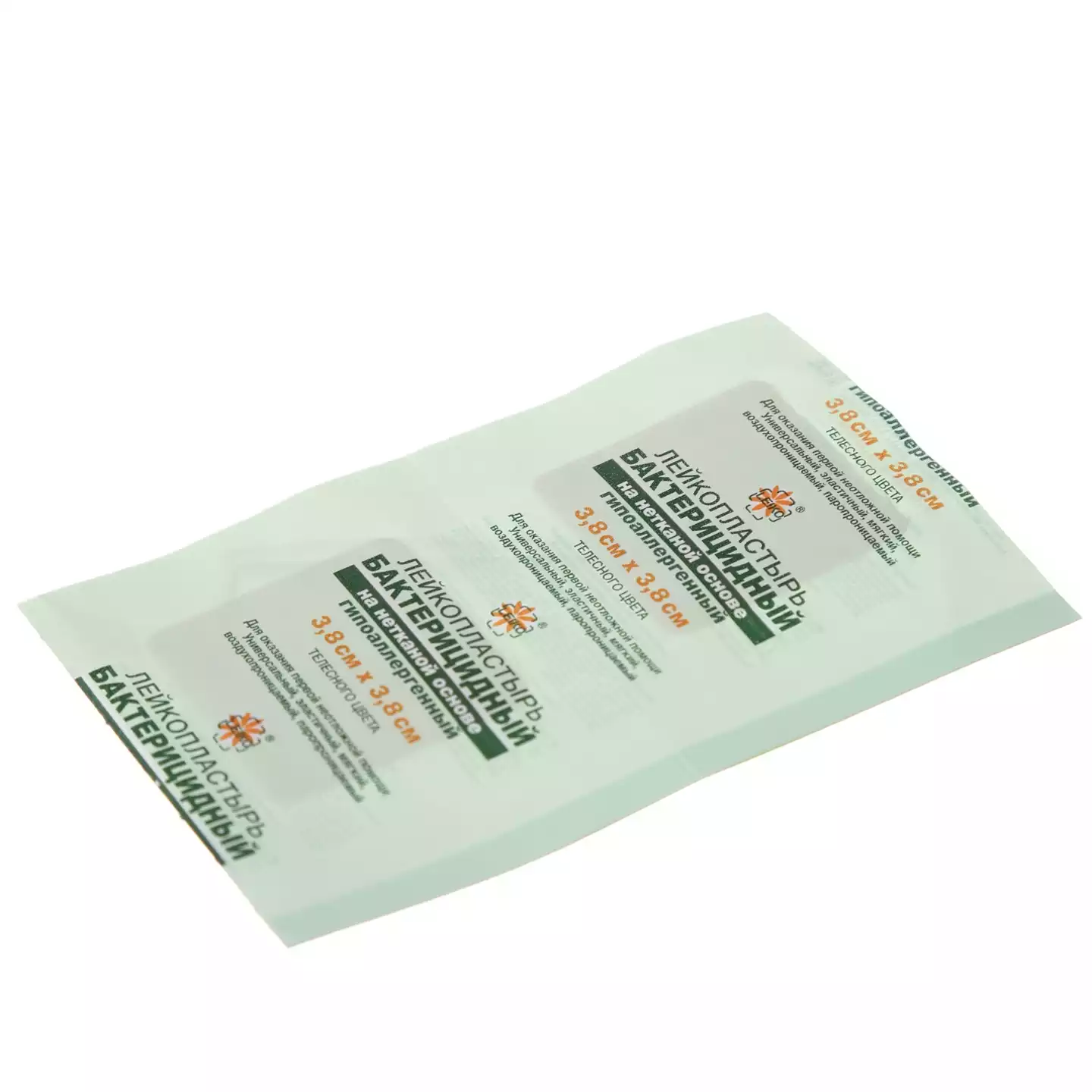 Лейкопластырь LEIKO бактерицидный, размер 3,8см*3,8см, телесный, на нетканной основе, гипоаллергенный