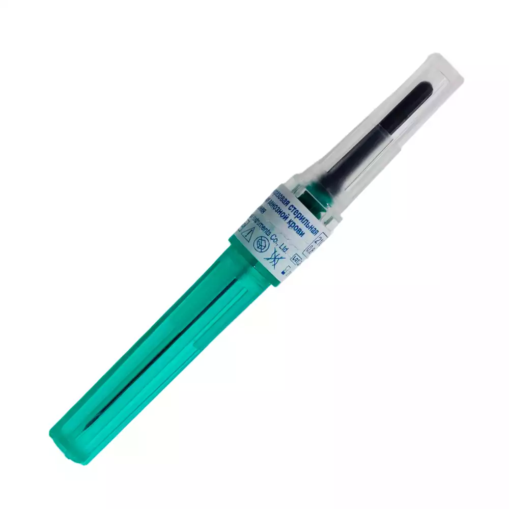 Игла 2-сторонняя 21Gх1 1/2 (0,8*38мм), цвет зеленый