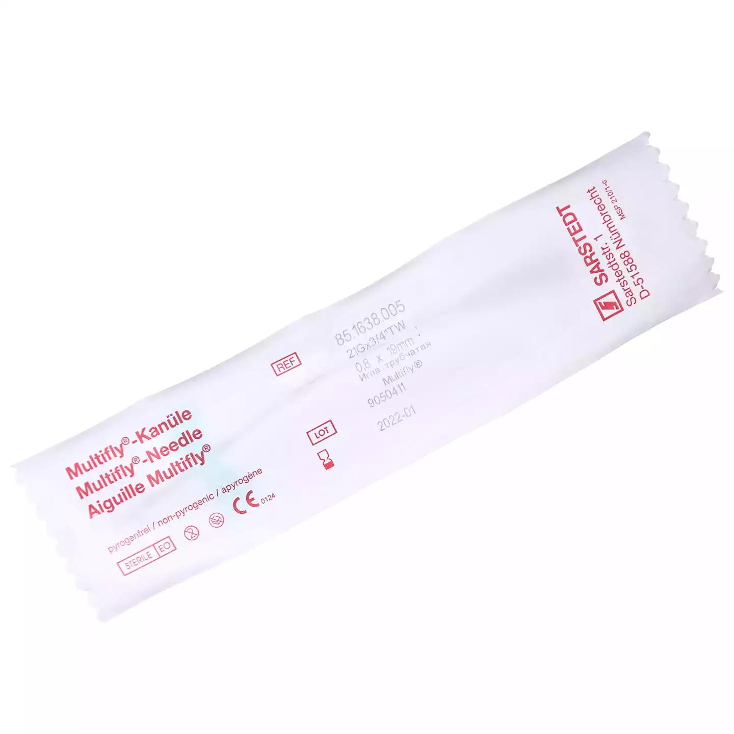 Игла трубчатая Multifly 21G*3/4, 0,8*19мм, с адаптером, цвет зеленый