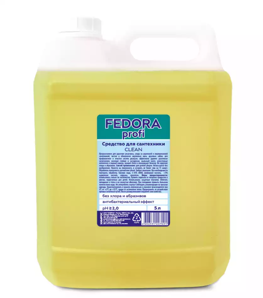 FEDORA Profi CLEAN Средство для сантехники 5л (ПНД)